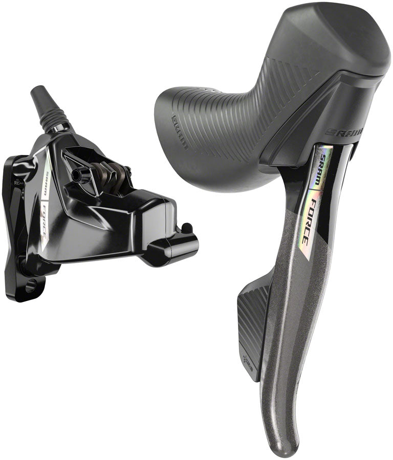 SRAM Force AXS HRD eTap Shift/Brake Lever and Hydraulic Disc Brake Caliper - Right/Rear, Flat Mount, 20mm Offset, Iridescent Gray/Blk, D2