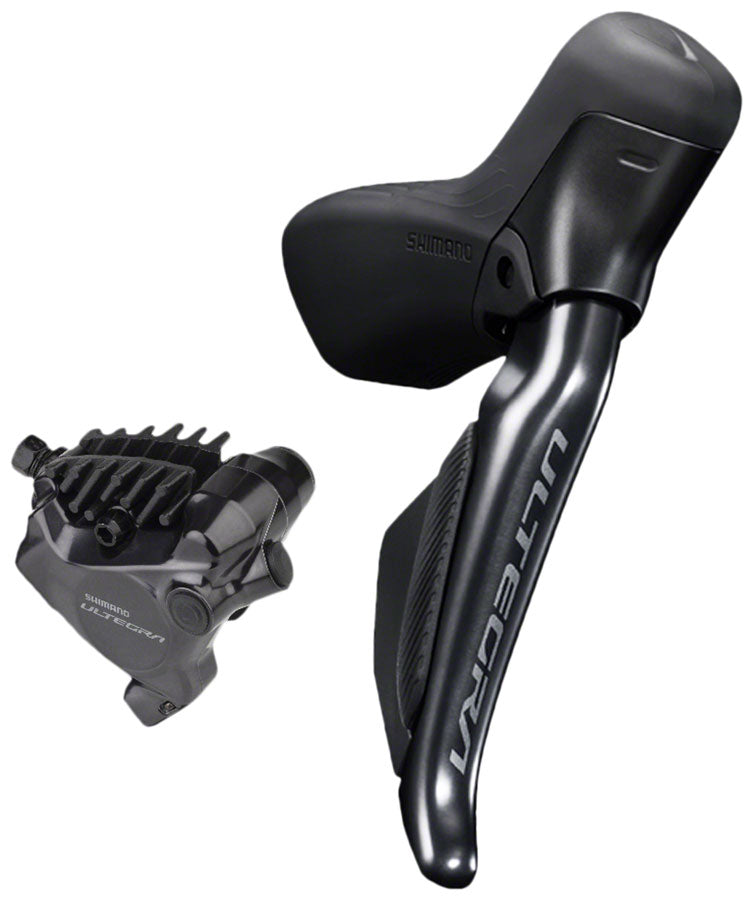 Shimano Ultegra ST-R8170A Di2 Shift/Brake Lever with BR-R8170 Hydraulic Disc Brake Caliper - Right/Rear, 12-Speed, Flat Mount, Black