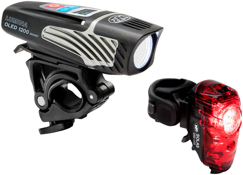 NiteRider Lumina OLED 1200 Boost and Solas 250 Headlight and Taillight Set