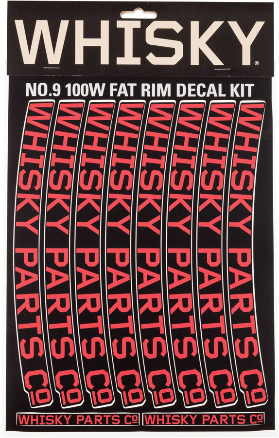 WHISKY 70w Rim Decal Kit for 2 Rims Red