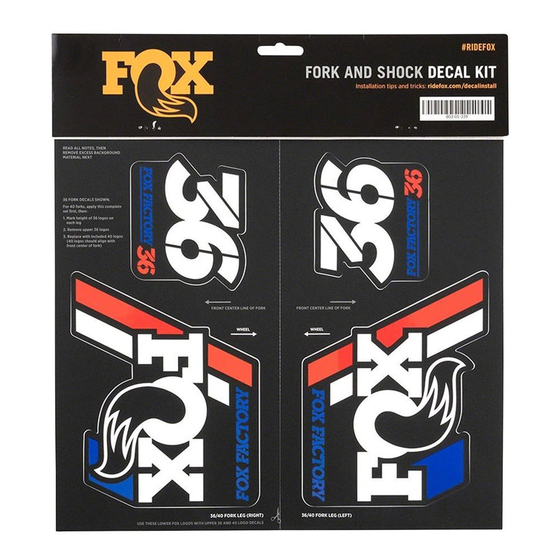 FOX Heritage Decal Kit for Forks and Shocks, Red/White/Blue