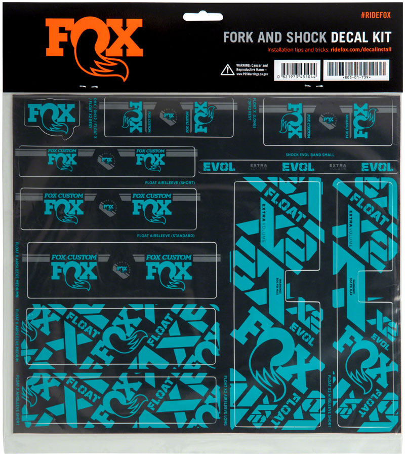 FOX Fork and Shock Decal Kit - Turquoise