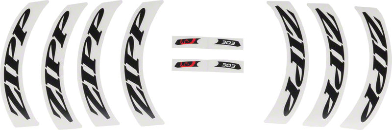 Zipp Decal Set - 303 Matte Black Logo Complete for One Wheel