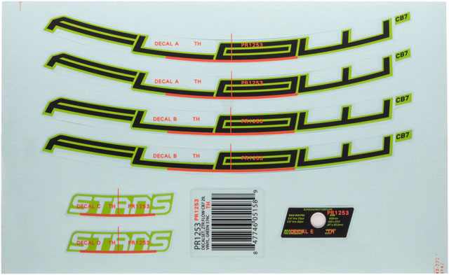 Stan's No Tubes Flow CB7 Rim Decal - 29", Green, Set-0