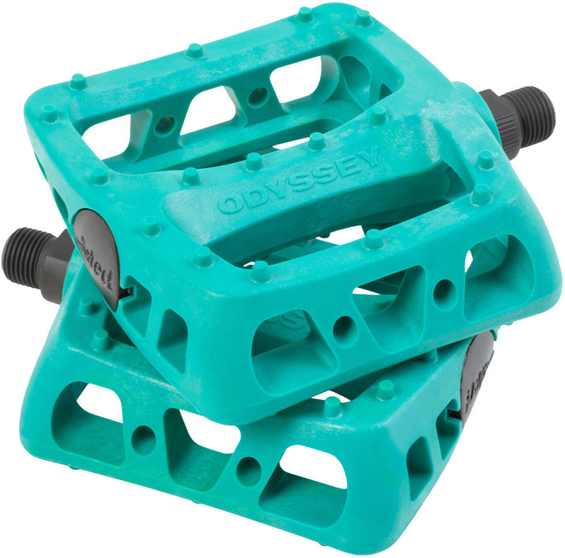 Odyssey Twisted PC Pedals - Platform, Composite/Plastic, 9/16", Billiard Green