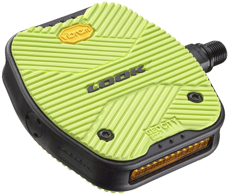 LOOK Geo City Grip Pedals - Platform, 9/16", Lime