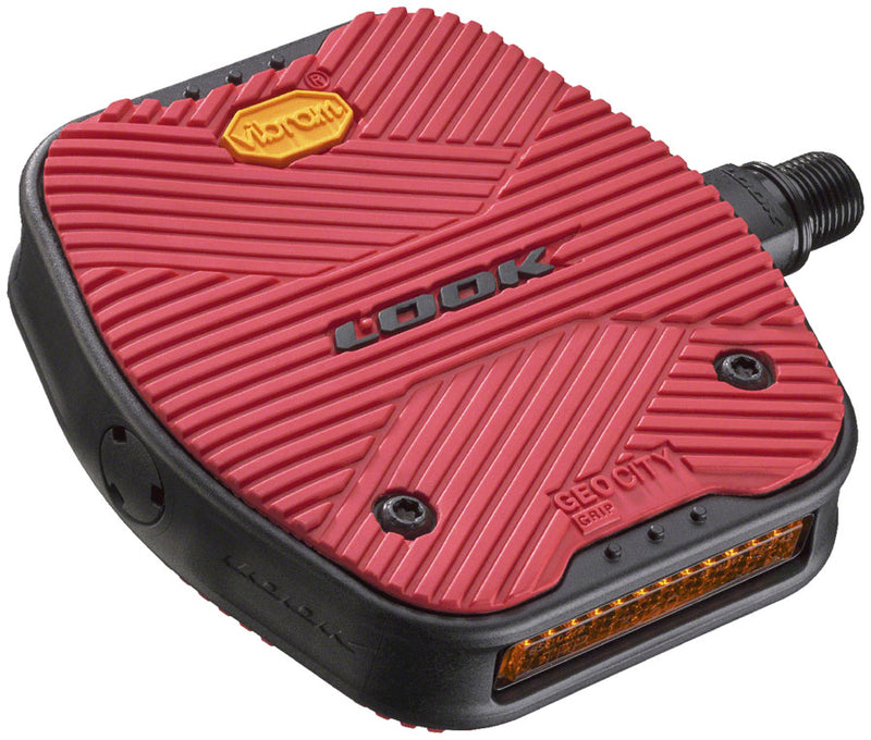 LOOK GeoCity Grip Pedals - Platform, 9/16", Red