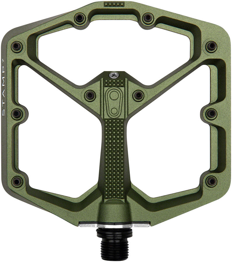 Crank Brothers Stamp 7 Pedals - Platform, Aluminum, 9/16", Dark Camo Green, Large