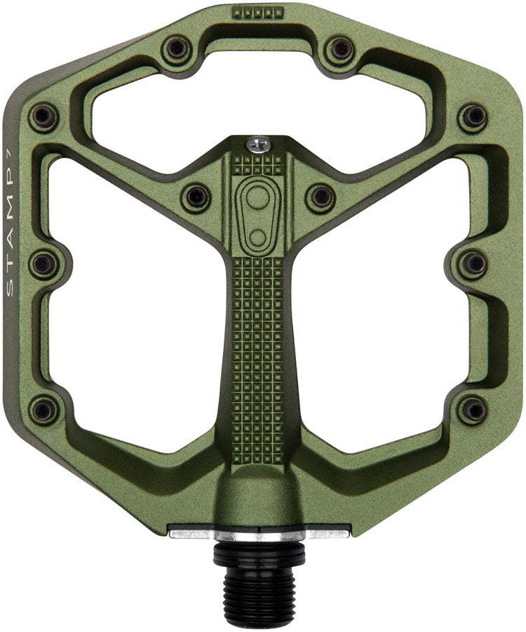 Crank Brothers Stamp 7 Pedals - Platform, Aluminum, 9/16", Dark Camo Green, Small