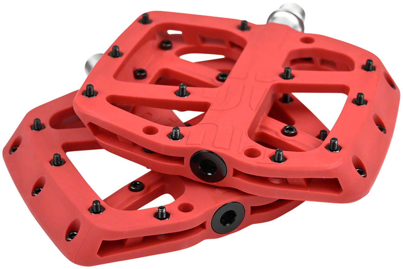 e*thirteen Base Pedals - Platform, Composite, 9/16", Red