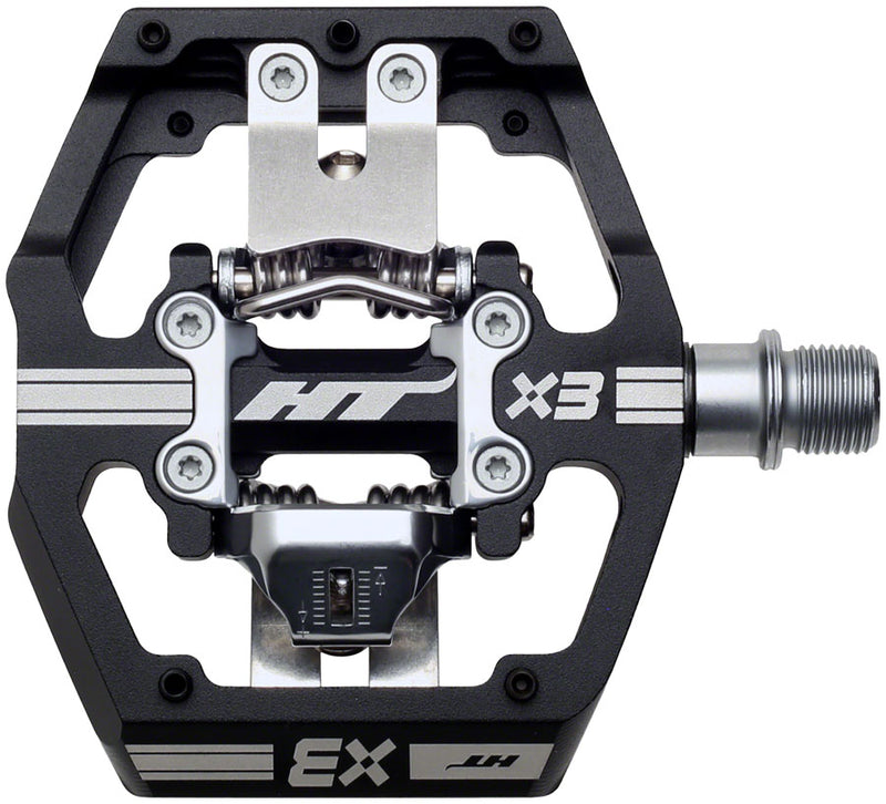 HT Components X3 Pedals - Dual Sided Clipless Platform Aluminum 9/16" BLK