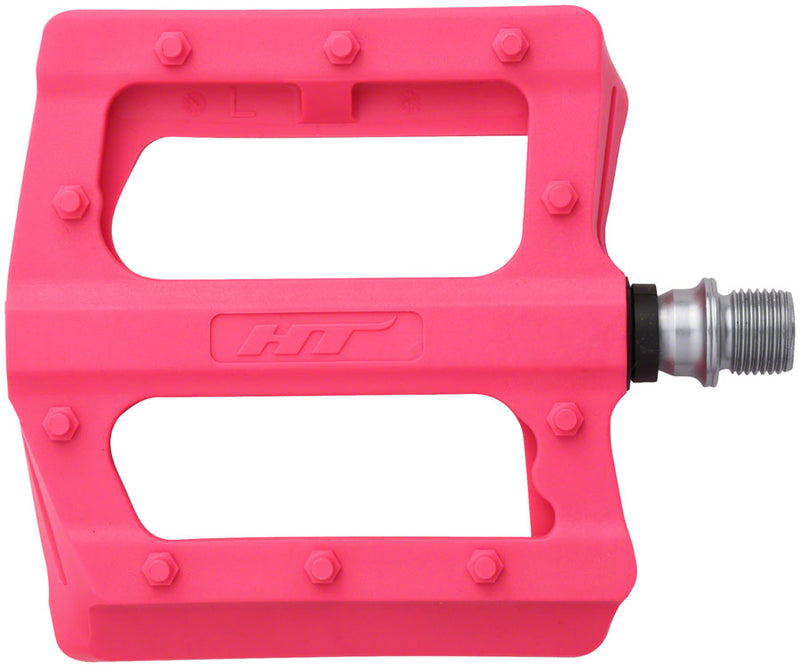 HT Components PA12 Pedals - Platform Composite 9/16" Neon Pink