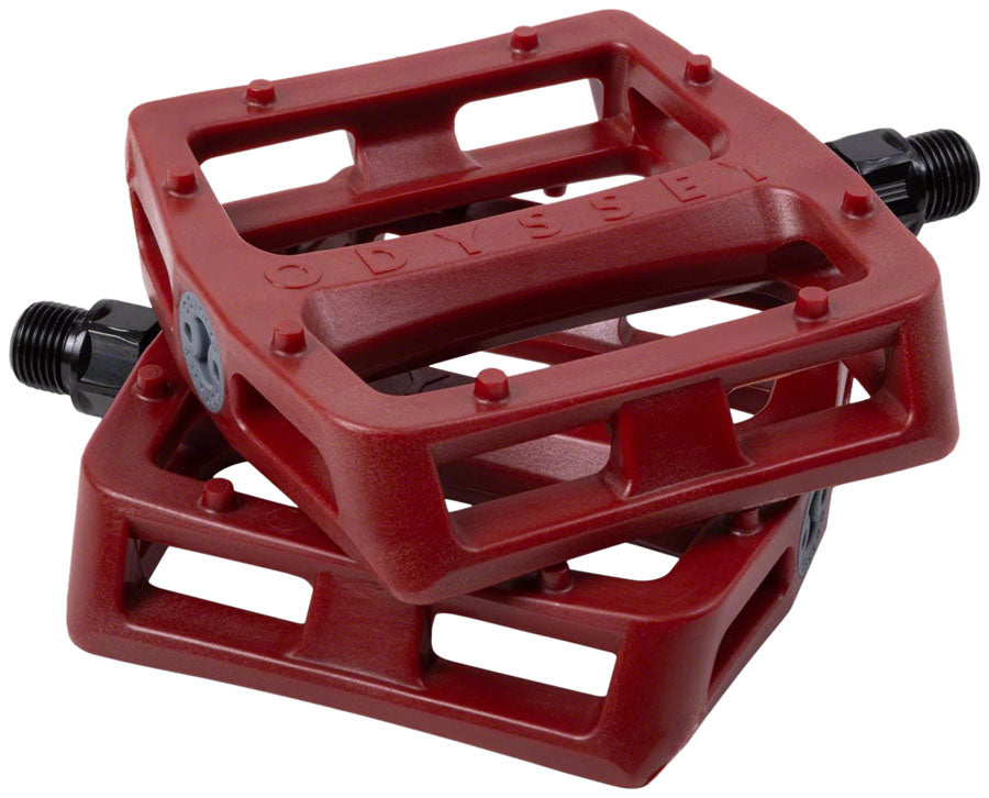 Odyssey Grandstand V2 PC Pedals - Platform, Composite/Plastic, 9/16", Maroon