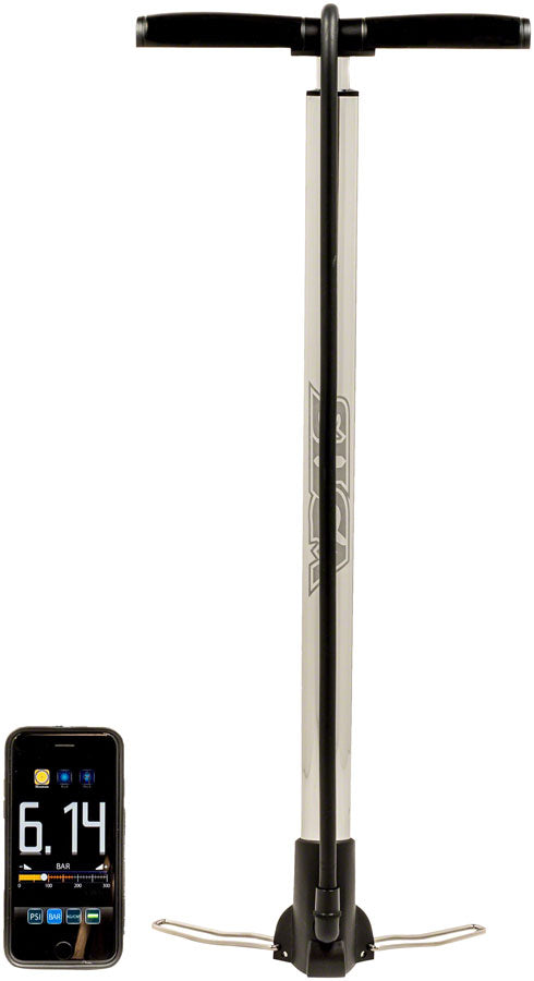 Silca Viaggio Travel Floor Pump - Bluetooth IGauge, 220psi, Hiro Chuck, Silver