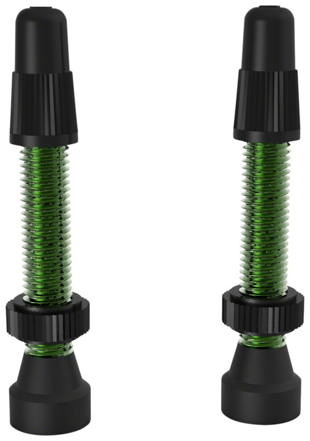 WTB Aluminum TCS Tubeless Valves: 34mm, Green, Pair