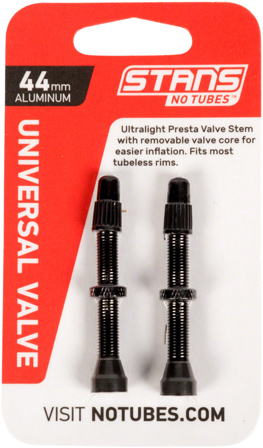 Stan's NoTubes Alloy Valve Stems - 44mm, Pair, Black