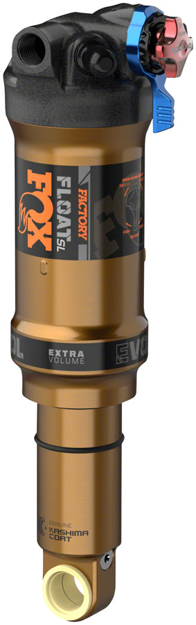 FOX Float SL Factory Rear Shock - Trunnion Metric, 165 x 42.5 mm, EVOL SV, 3-Position Adj, Black/Kashima Coat