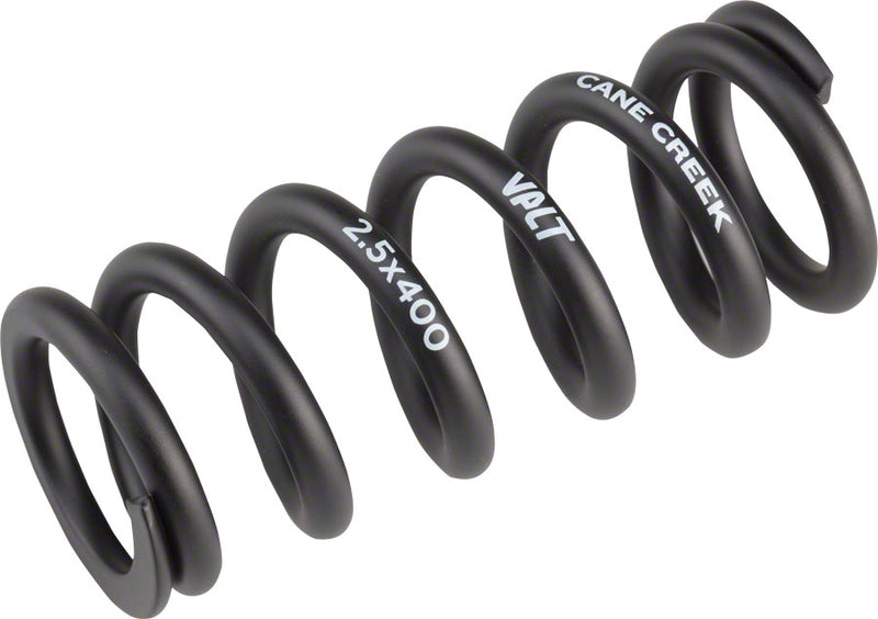 Cane Creek VALT Lightweight Steel Spring for Coil Shock, 2.50"/63mm x 400lbs, Black