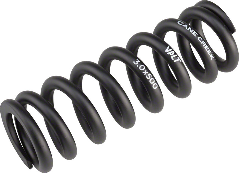 Cane Creek VALT Lightweight Steel Spring for Coil Shock, 3.00"/76mm x 500lbs, Black