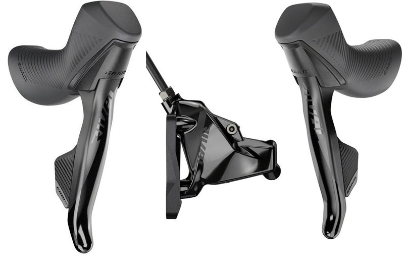 SRAM RIVAL eTap AXS HRD Shift/Brake Lever and Hydraulic Disc Caliper - Flat Mount, Front/Rear Set w/ Free Battery