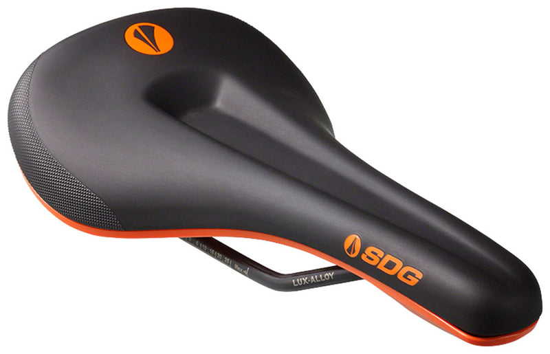 SDG Bel-Air V3 MAX Saddle - Lux-Alloy, Black/Orange, Sonic Welded Sides