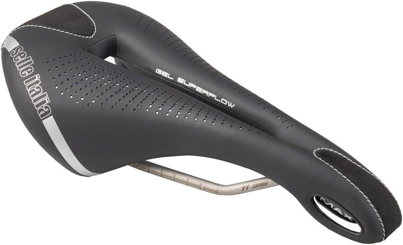 Selle Italia Max Flite Gel Superflow Saddle - Titanium, Black, L3