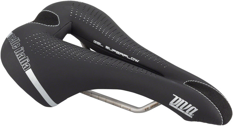 Selle Italia Diva Gel Superflow Saddle - Titanium, Black, Women's, L3