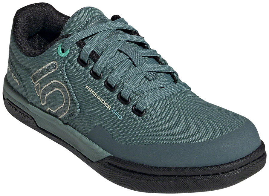 Five Ten Freerider Pro Canvas Flat Shoes - Womens Hazy Emerald/Acid Mint/Core BLK 9