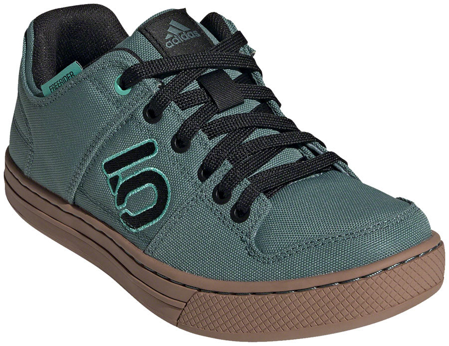 Five Ten Freerider Canvas Flat Shoes - Womens Hazy Emerald/Core BLK/Acid Mint 10.5