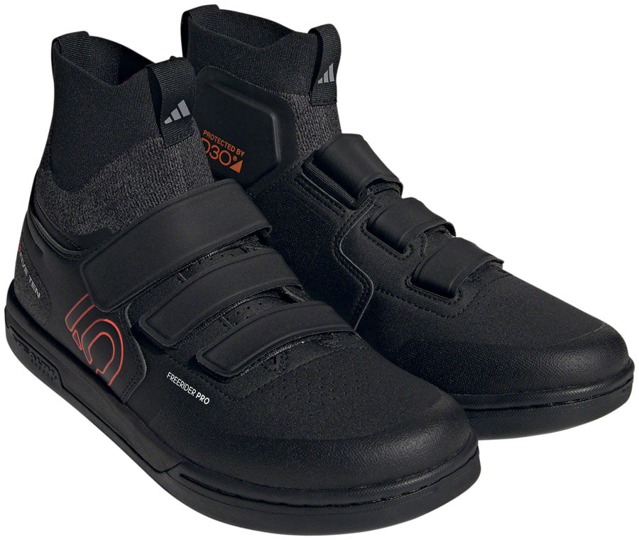 Five Ten Freerider Pro Mid VCS Flat Shoes - Men's, Core Black/Solar Red/Gray Three, 11.5