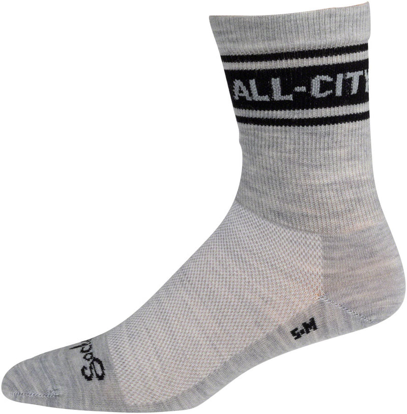 All-City Classic Wool Sock - Grey, Black, Small/ Medium