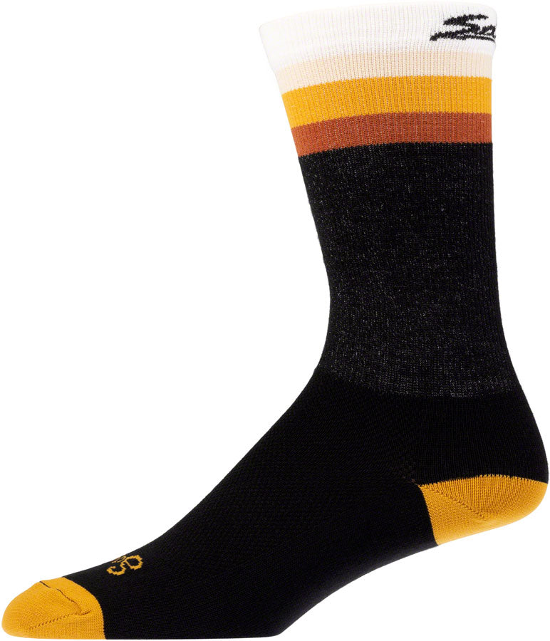 Salsa Latitude Sock - 8 inch Black White w/ Stripes Large/ X-Large