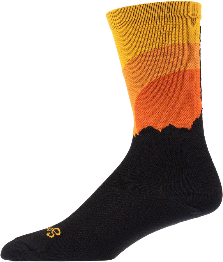 Salsa Latitude Sock - 8 inch, Black, White, w/ Stripes, Large/ X-Large