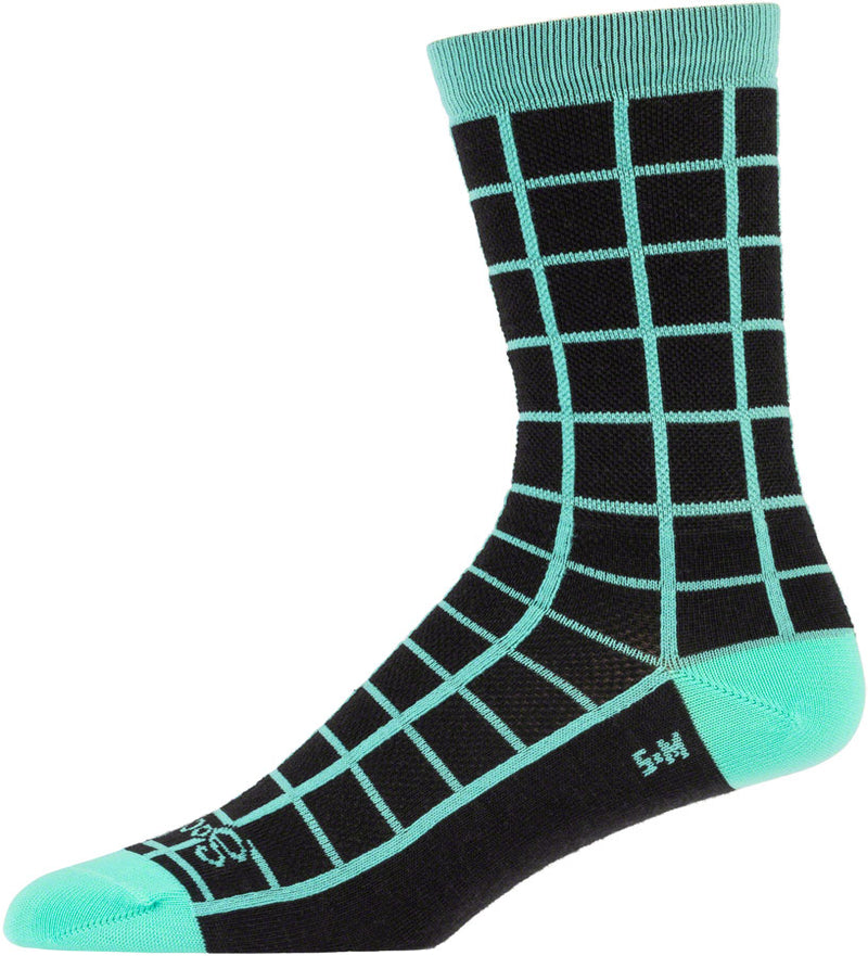 All-City Club Tropic Socks - 6", Black, Goldenrod, Teal, Small/Medium