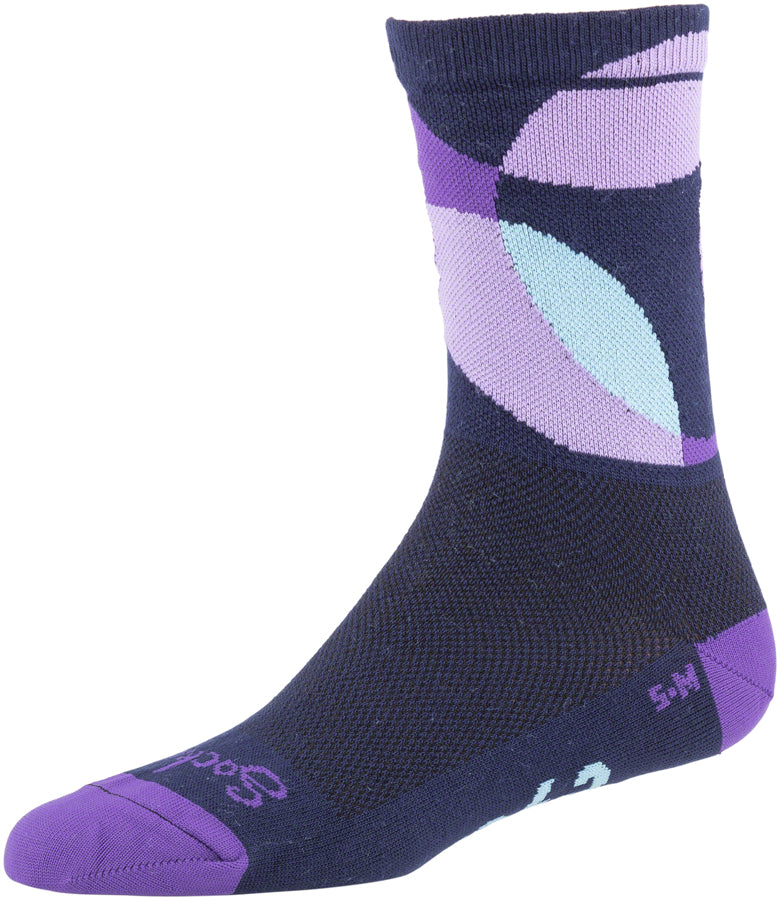 All-City Dot Game Sock - 5 inch, Navy, Purple, Lavender, Lite Blue, Large/X-Large