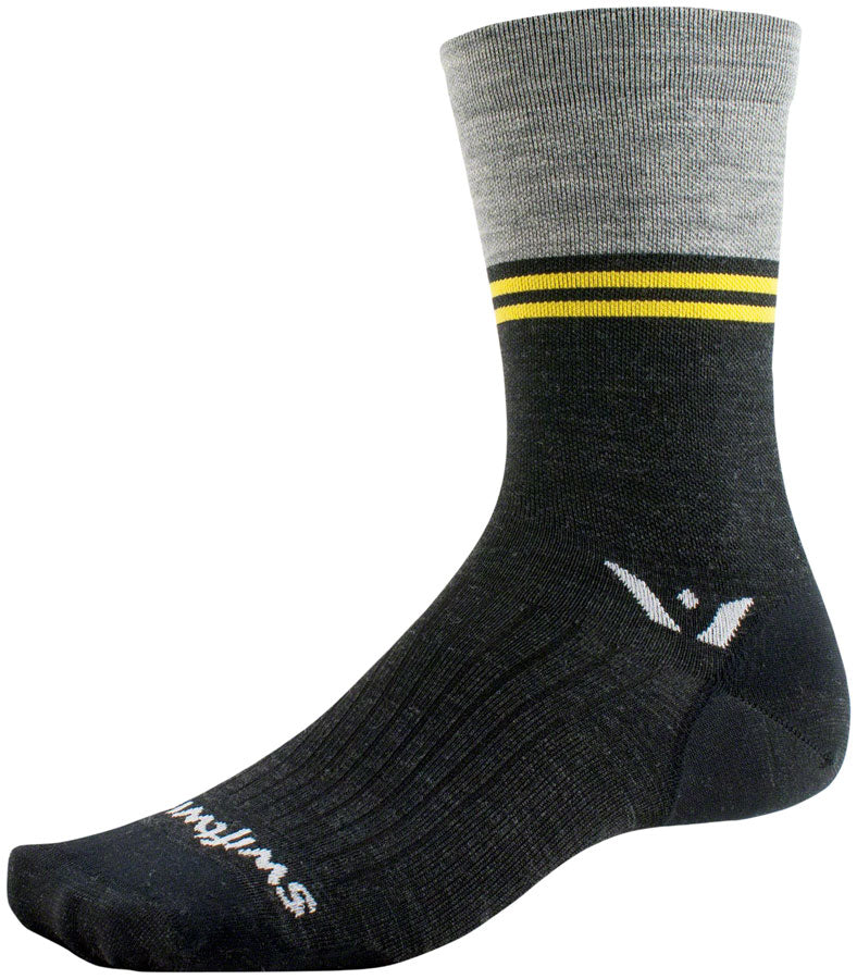 Swiftwick Pursuit Seven Ultralight Socks - 7 inch, Block Stripe Heather, Small