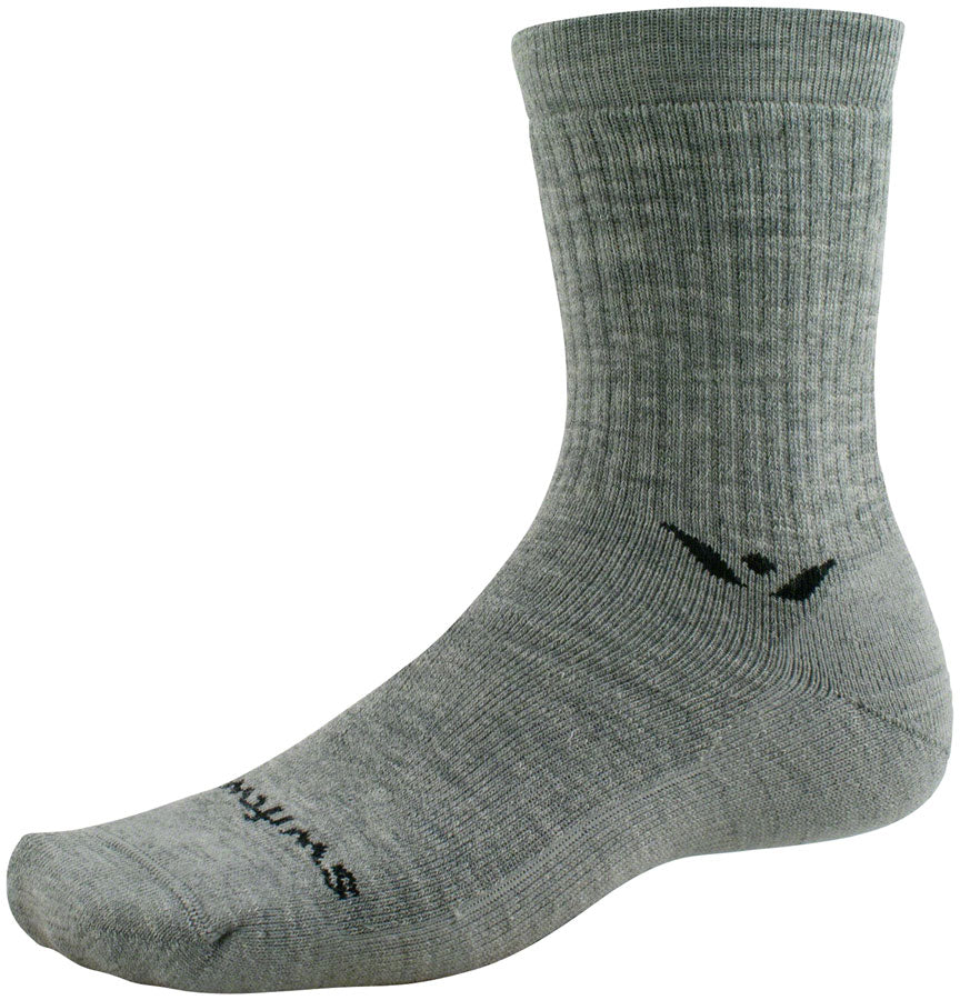 Swiftwick Pursuit Hike Light Cushion Wool Socks - 6 inch, Light Weight Heather, XL