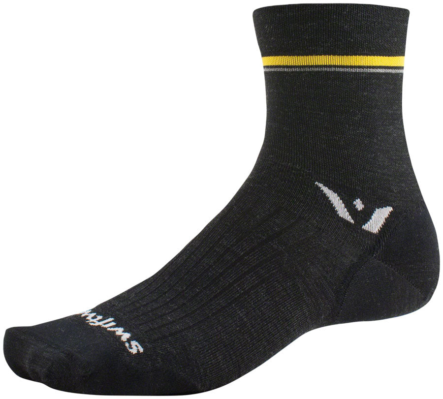 Swiftwick Pursuit Four Ultralight Socks - 4 inch, Retro Stripe Charcoal, XL