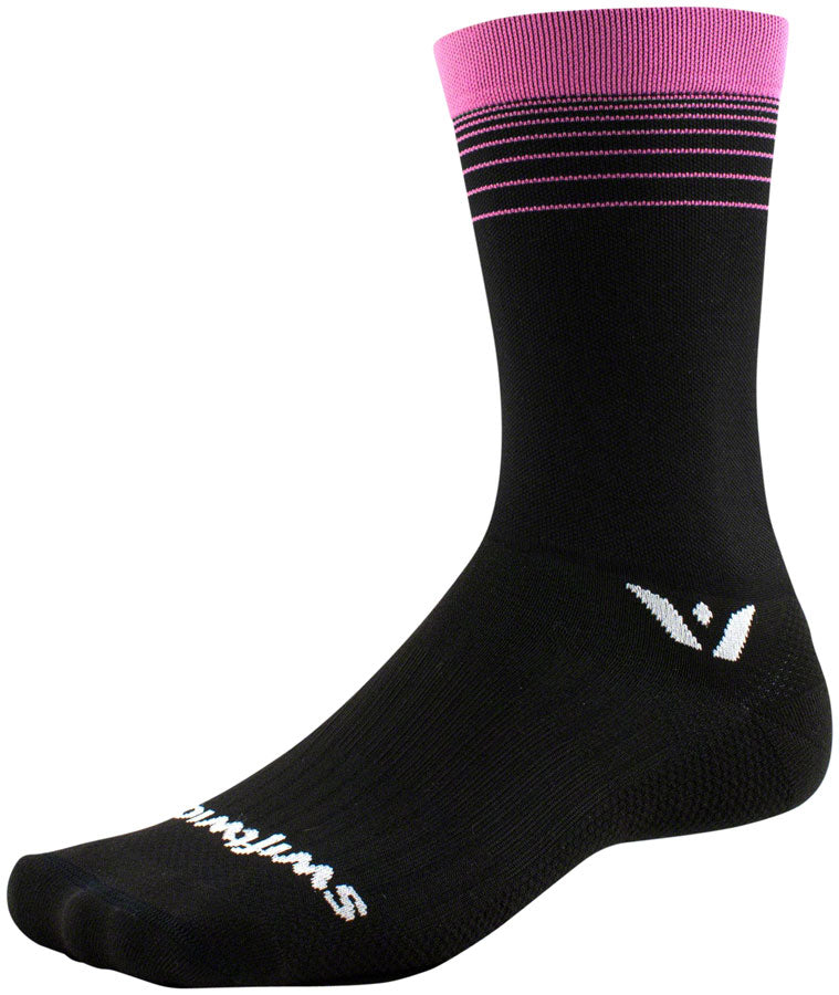 Swiftwick Aspire Seven Socks - 7 inch, Pink Stripe, Small