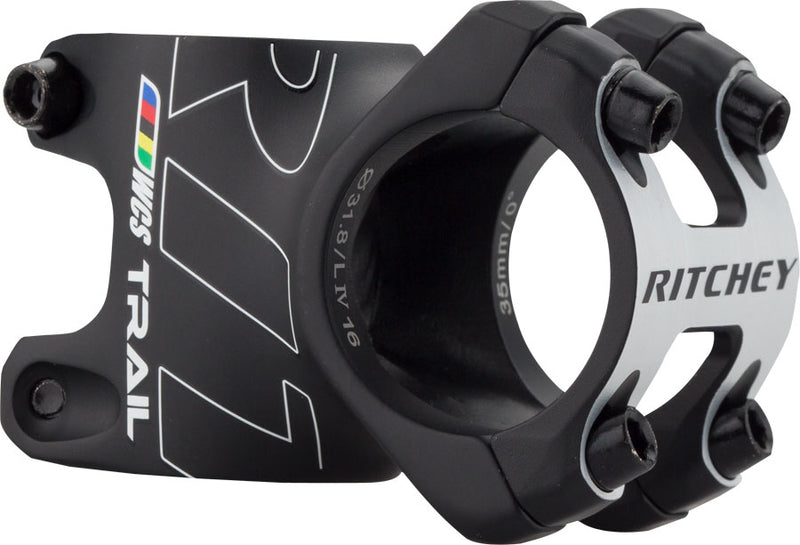 Ritchey WCS Trail Stem - 35mm, 31.8 Clamp, +/-0, 1 1/8", Aluminum, Blatte