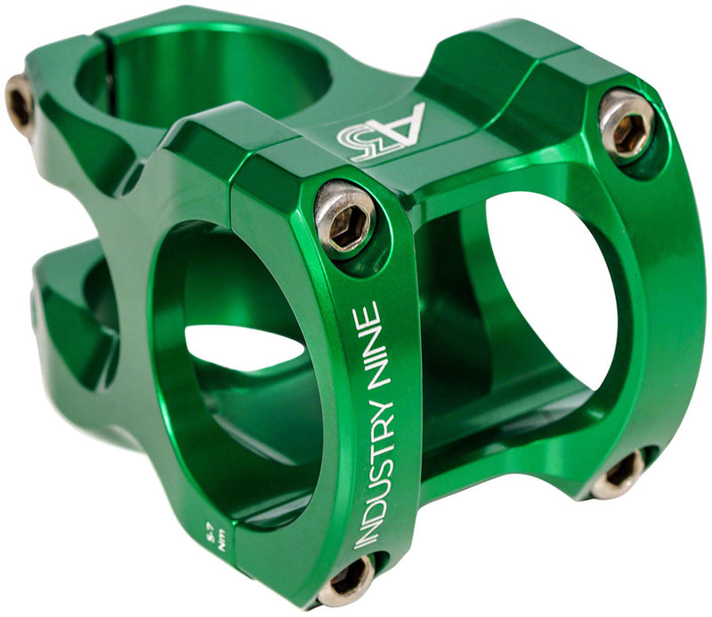 Industry Nine A318 Stem - 50mm, 31.8mm Clamp, +/-4.4, 1 1/8", Aluminum, Green