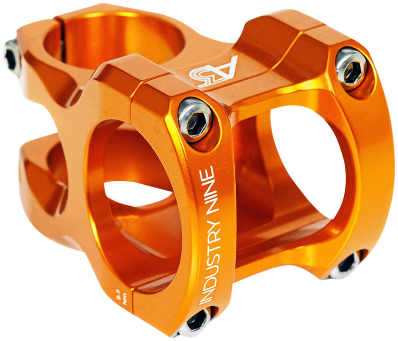 Industry Nine A318 Stem - 50mm, 31.8mm Clamp, +/-4.4, 1 1/8", Aluminum, Orange