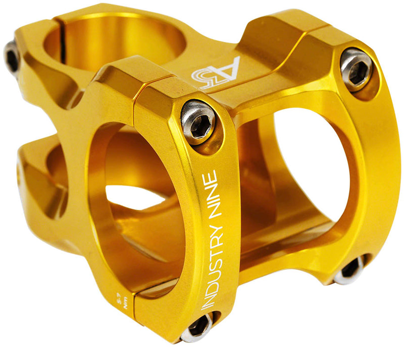 Industry Nine A35 Stem - 32mm, 35mm Clamp, +/-5, 1 1/8", Aluminum, Gold