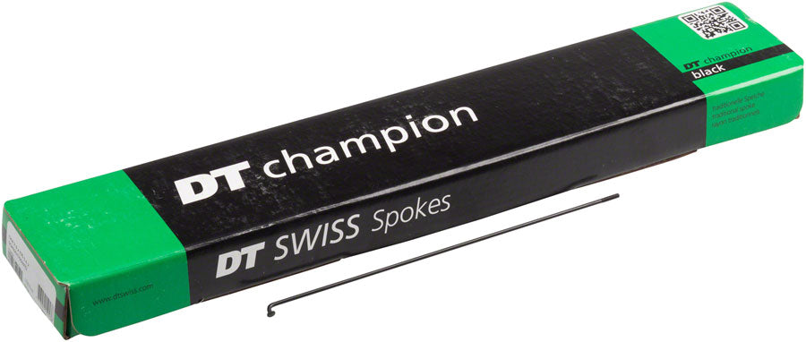 DT Swiss Champion Spoke: 2.0mm 256mm J-bend Black Box of 100
