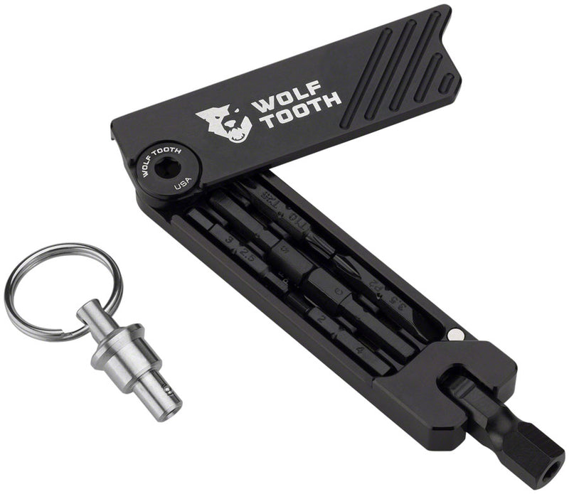 Wolf Tooth 6-Bit Hex Wrench Multi-Tool with Keyring - Black