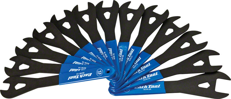 Park Tool SCW-SET.3 Cone Wrench Set 13-24, 26, and 28mm, Blue/Silver