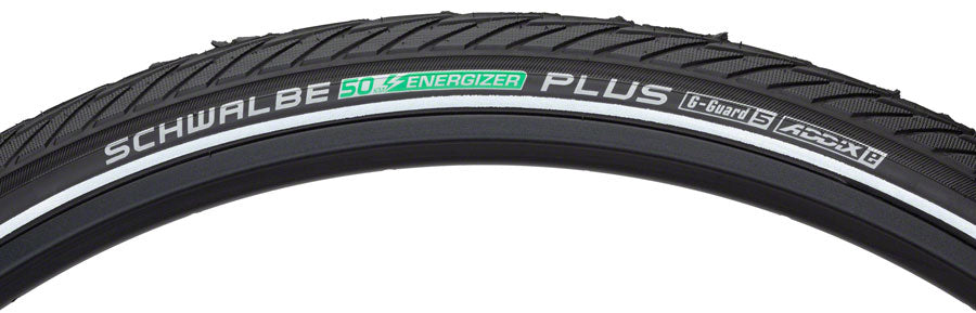 Schwalbe Energizer Plus Tire - 700 x 38, Clincher, Wire, Black/Reflective, Performance, GreenGuard, Addix E50