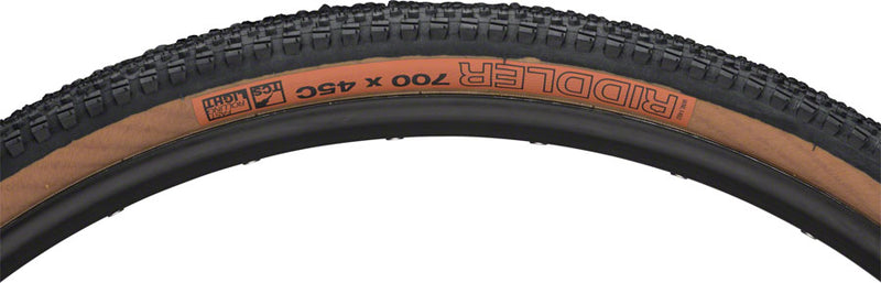 WTB Riddler 700c Tire - 700 x 45, TCS Tubeless, Folding, Black/Tan, Light, Fast Rolling