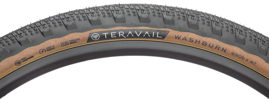 Teravail Washburn Tire - 650b x 47, Tubeless, Folding, Tan, Durable