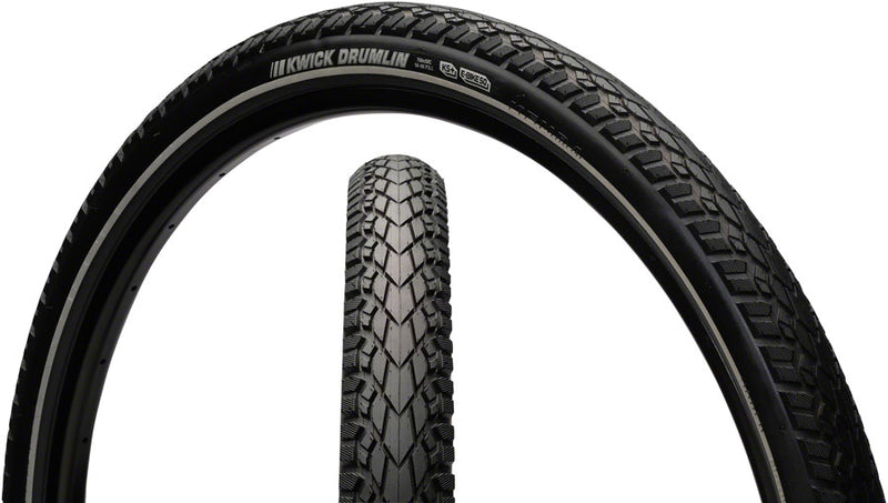 Kenda Kwick Drumlin Tire - 700 x 35, Clincher, Wire, Black/Reflective, 60tpi